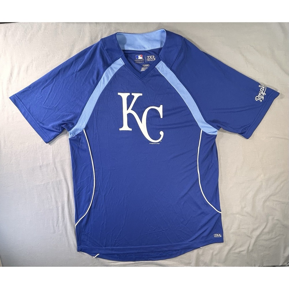 MLB Kansas City Royals Men's XL Short Sleeve Blue Shirt TX3 Cool Game Day
